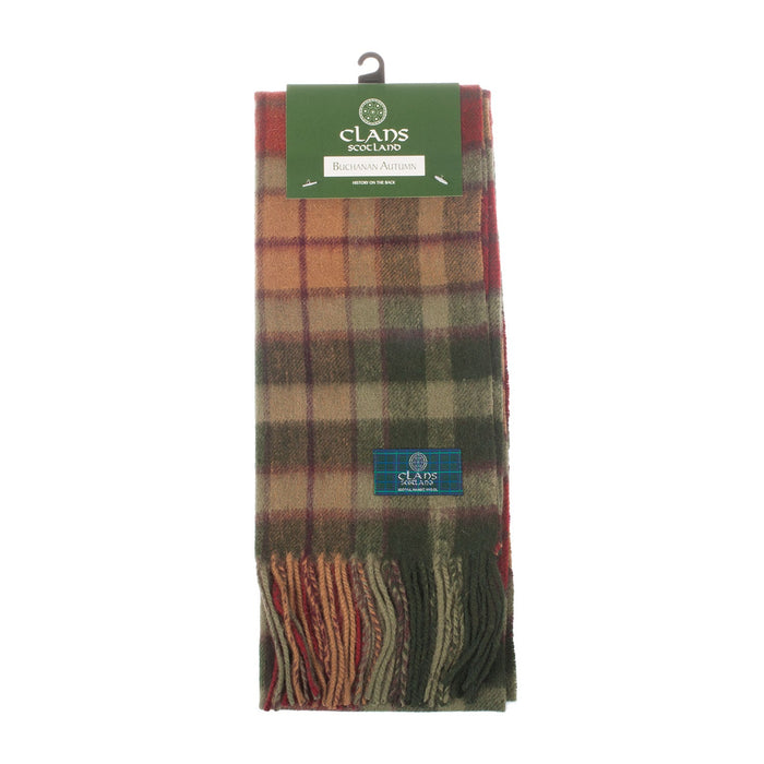 Lambswool Scottish Tartan Clan Scarf Buchanan Autumn - Heritage Of Scotland - BUCHANAN AUTUMN