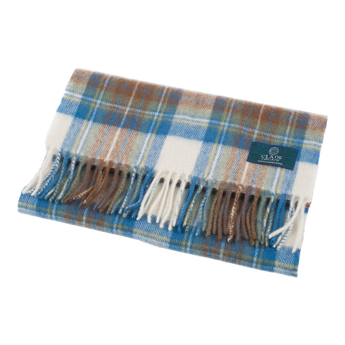 Lambswool Scottish Tartan Clan Scarf Stewart Muted Blue - Heritage Of Scotland - STEWART MUTED BLUE