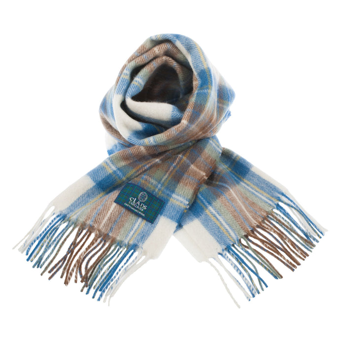 Lambswool Scottish Tartan Clan Scarf Stewart Muted Blue - Heritage Of Scotland - STEWART MUTED BLUE