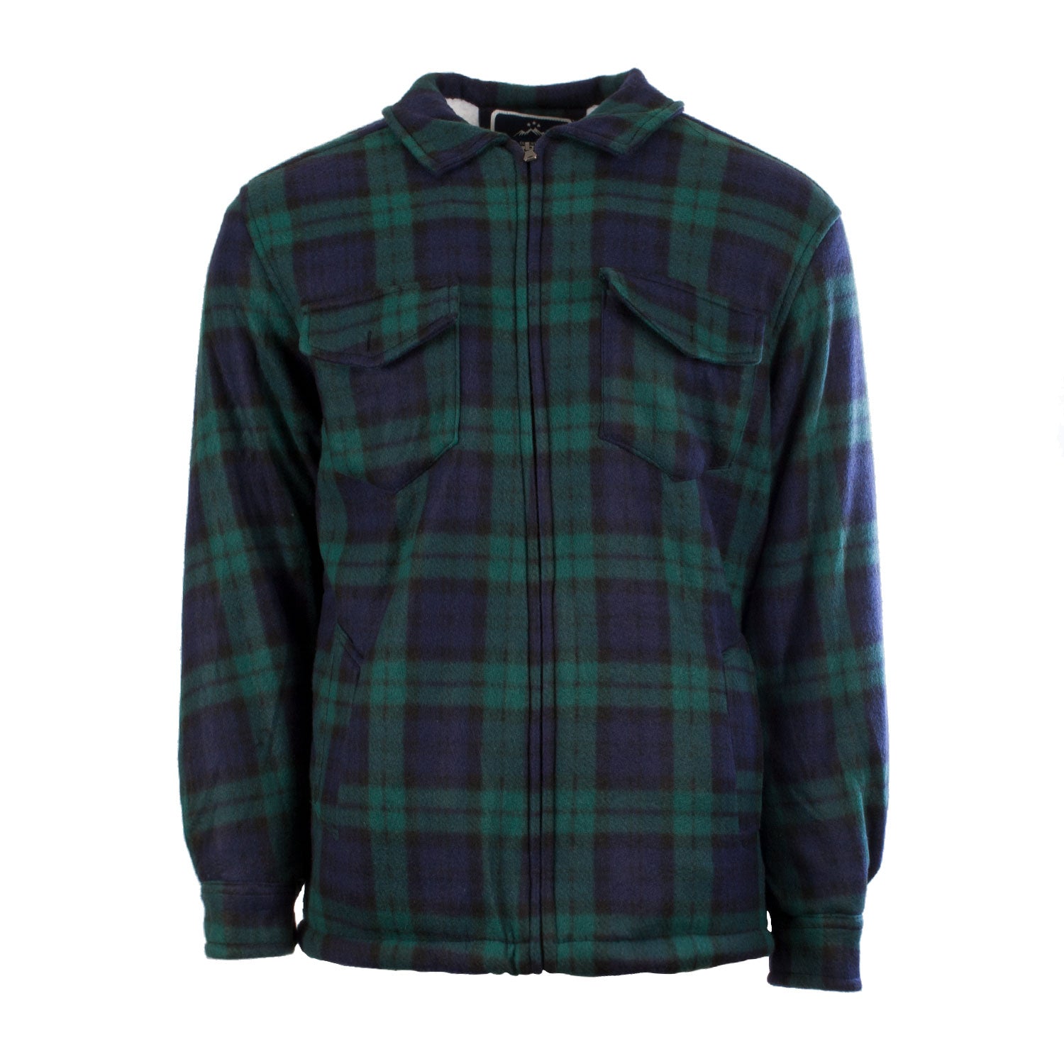 Men's Casual Tartan Sherpa Jacket Black Watch - Heritage Of Scotland - BLACK WATCH