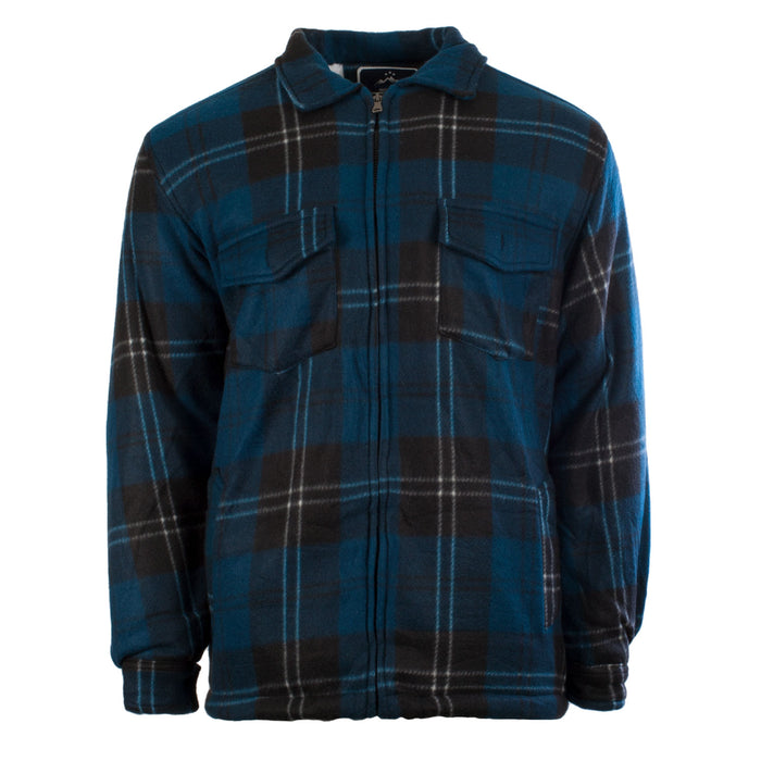 Men's Casual Tartan Sherpa Jacket Ramsay Blue - Heritage Of Scotland - RAMSAY BLUE