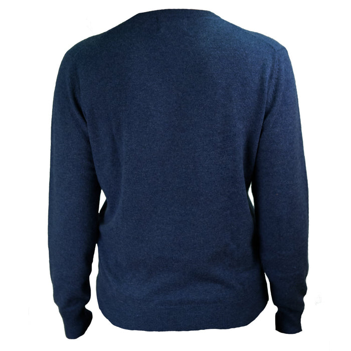 Men's Dunedin Cashmere 100% Cashmere Cr Denim - Heritage Of Scotland - DENIM