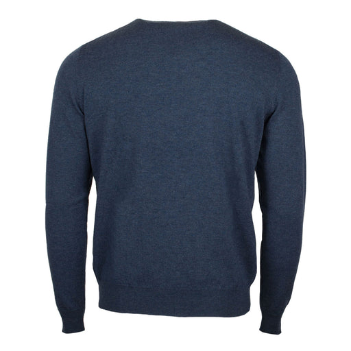 Men's Merino Wool Crew Neck Jumper Denim - Heritage Of Scotland - DENIM
