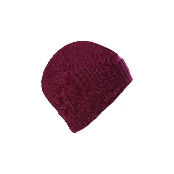 Plain Knit Ladies Beanie Rib Turn Up Eminence - Heritage Of Scotland - EMINENCE