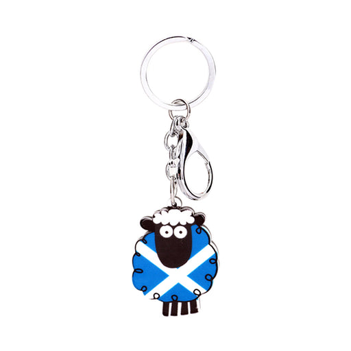 Saltire Sheep Acrylic Keyring - Heritage Of Scotland - N/A