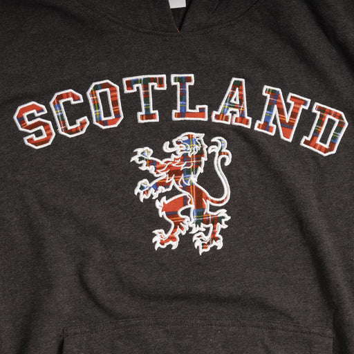 Scotland Tartan Lion Hoodie - Heritage Of Scotland - CHARCOAL MARL