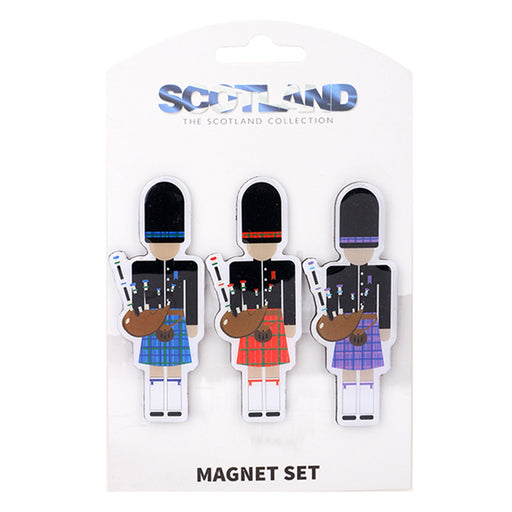 Scottish Piper 3 Pk Magnets - Heritage Of Scotland - N/A