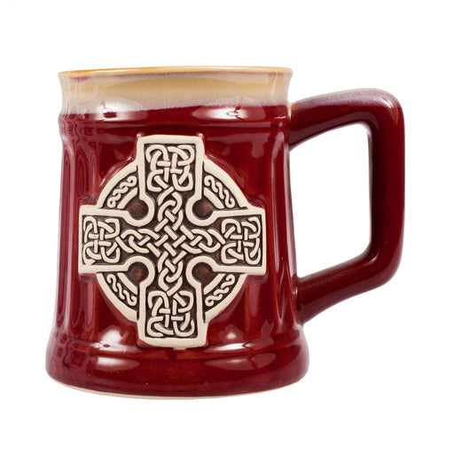 Stoneware Mug With Celtic Cross Red - Heritage Of Scotland - RED