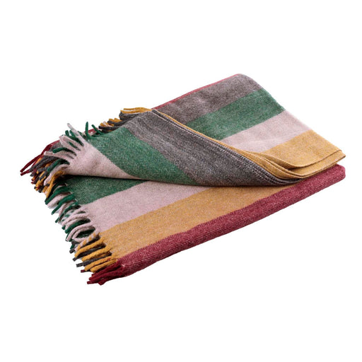 Stripe Herringbone Blanket Natural Spice - Heritage Of Scotland - NATURAL SPICE