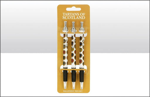 Tartans Of Scotland Wavy Clip Pen 3Sset - Heritage Of Scotland - NA