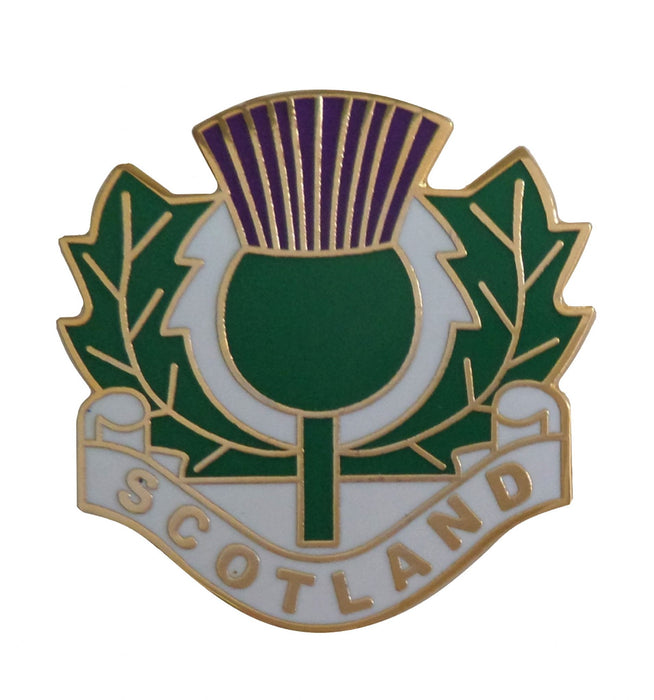 Thistle With Scotland Text Badge - Heritage Of Scotland - NA
