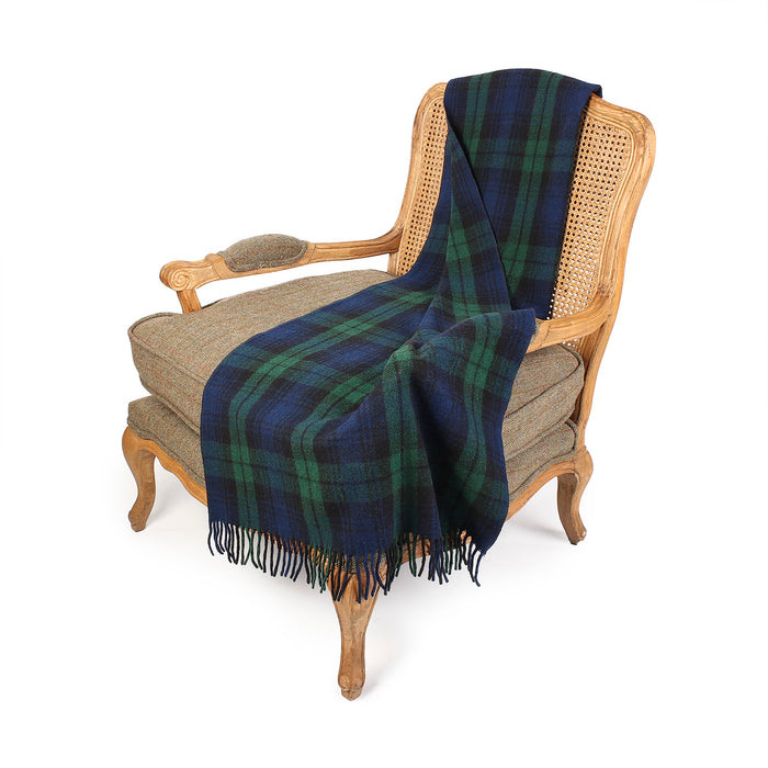 Wool Blend Tartan Knee Blanket Black Watch - Heritage Of Scotland - BLACK WATCH