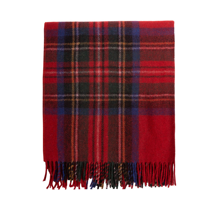 Wool Blend Tartan Knee Blanket Stewart Royal - Heritage Of Scotland - STEWART ROYAL