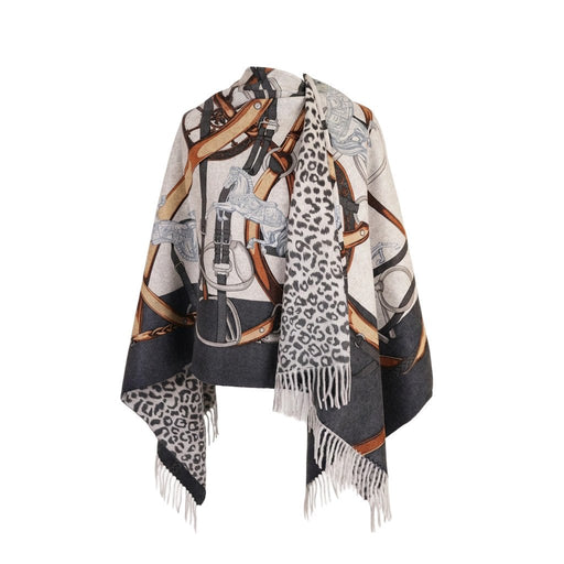 100% Cashmere Cape Belt Design - GREY - Heritage Of Scotland -