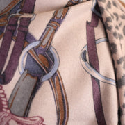 100% Cashmere Cape Belt Design - TOAST NAVY / 127 X 127 - Heritage Of Scotland -