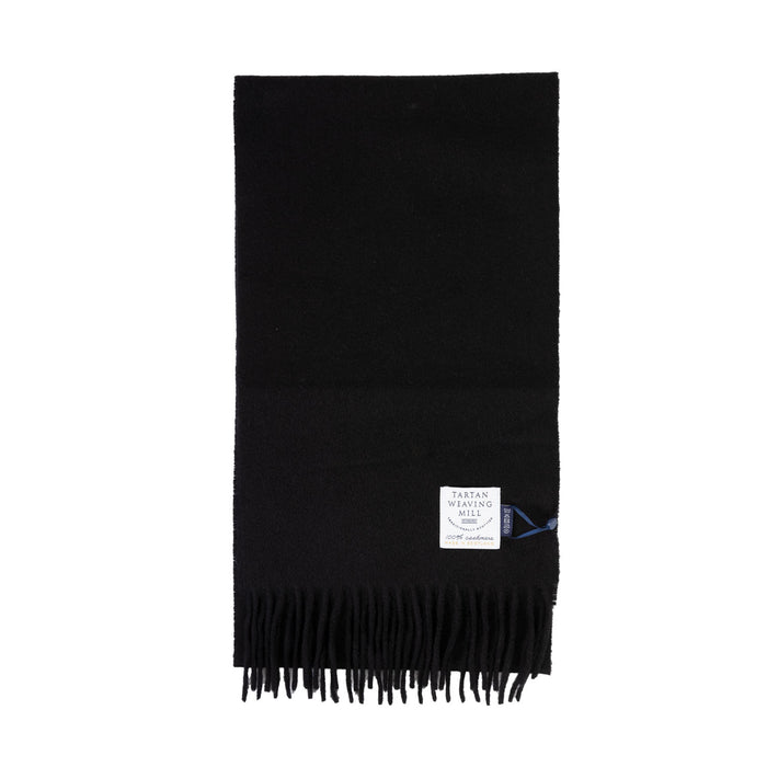 100% Cashmere Check Scarf Black - Heritage Of Scotland - BLACK