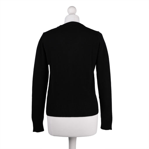 100% Cashmere Ladies NEW V Neck Cardigan Black - Heritage Of Scotland - XS