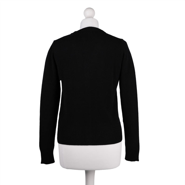 100% Cashmere Ladies NEW V Neck Cardigan Black - Heritage Of Scotland - XS