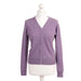 100% Cashmere Ladies NEW V Neck Cardigan Heather - Heritage Of Scotland - XS