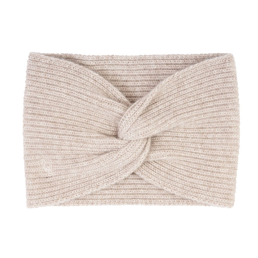 100% Cashmere Ladies Rib Headband Wide Lightweight Beige - Heritage Of Scotland - LIGHTWEIGHT BEIGE