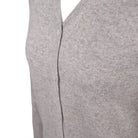 100% Cashmere Ladies V Neck Cardigan Oyster - Heritage Of Scotland - XS