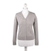 100% Cashmere Ladies V Neck Cardigan Oyster - Heritage Of Scotland - XS