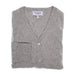 100% Cashmere Ladies V Neck Cardigan Oyster - Heritage Of Scotland - XS
