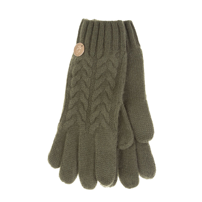 100% Cashmere New Georgie Glove Olive - Heritage Of Scotland - OLIVE