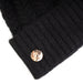 100% Cashmere New Georgie Hat Black/Black Pom - Heritage Of Scotland - BLACK/BLACK POM