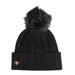 100% Cashmere New Georgie Hat Black/Black Pom - Heritage Of Scotland - BLACK/BLACK POM