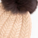 100% Cashmere New Georgie Hat Hazel/Dark Natural Pom - Heritage Of Scotland - HAZEL/DARK NATURAL POM