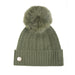 100% Cashmere New Georgie Hat Olive/Olive Pom - Heritage Of Scotland - OLIVE/OLIVE POM