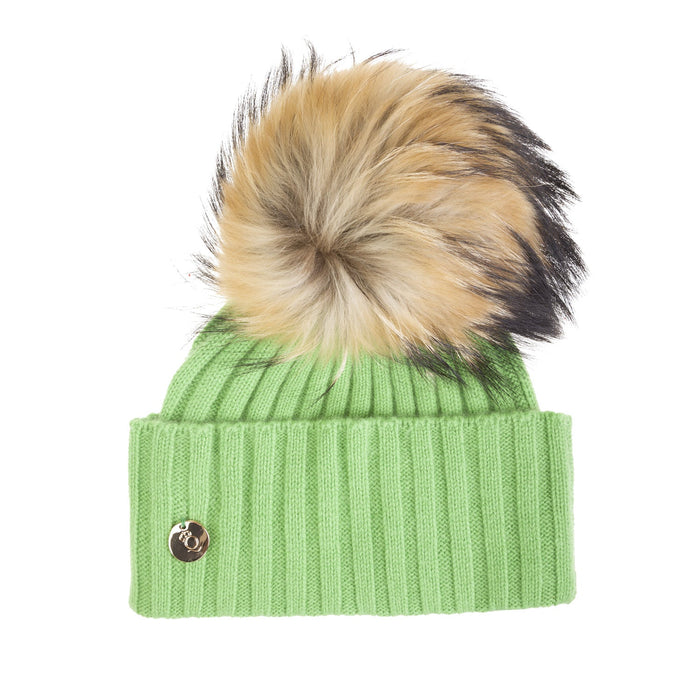 100% Cashmere New Hayley Rf Hat Burgreen - Heritage Of Scotland - BURGREEN