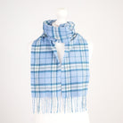 100% Cashmere Tartan Mini Scarf for Kids - Soft Children’s Luxury Scarf - THOMSON PALE BLUE - Heritage Of Scotland -