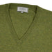 100% Cashmere V Neck Plain Men's Jumper Green Jeans - Heritage Of Scotland - GREEN JEANS