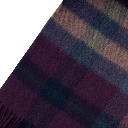 100% Cashmere Wide Tartan Scarf Scots Check – Eminence/Camel - Heritage Of Scotland - Scots Check – Eminence/Camel