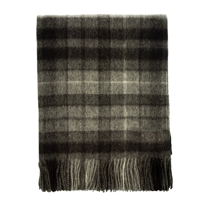 100% Lambswool Blanket Monochrome Buchanan - Heritage Of Scotland - MONOCHROME BUCHANAN