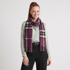 100% Lambswool Wide Scarf - Enlarged Off Scotty Thom Cabernet - Heritage Of Scotland -