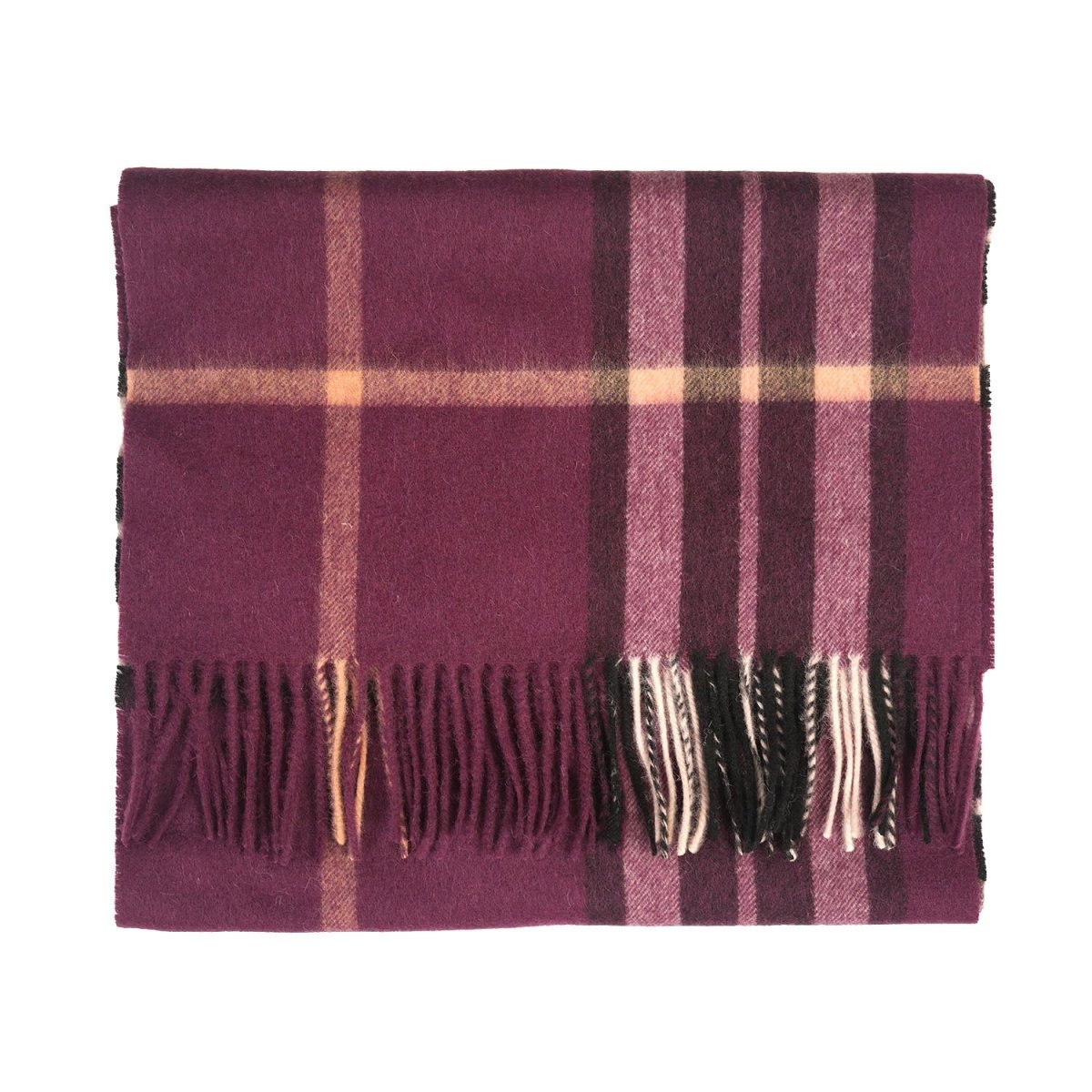 100% Lambswool Wide Scarf - Enlarged Off Scotty Thom Cabernet - Heritage Of Scotland -