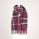 100% Lambswool Wide Scarf - Enlarged Off Scotty Thom Cabernet - Heritage Of Scotland -