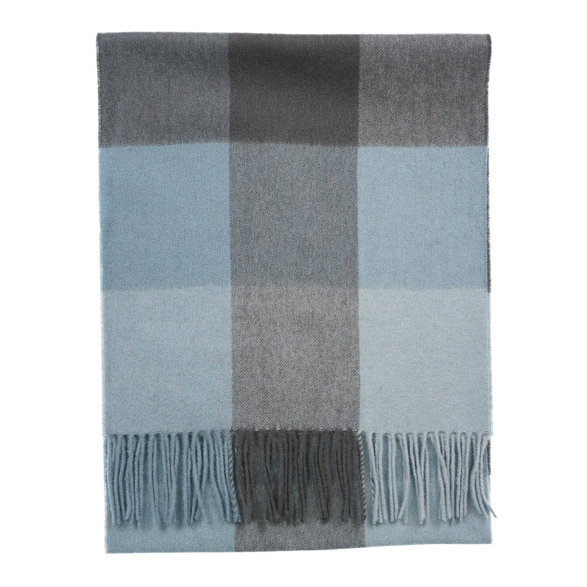 100% Lambswool Wide Scarf Soft Unisex Winter Wrap Heritage of Scotland - 3 SQUARE BLUE - Heritage Of Scotland -