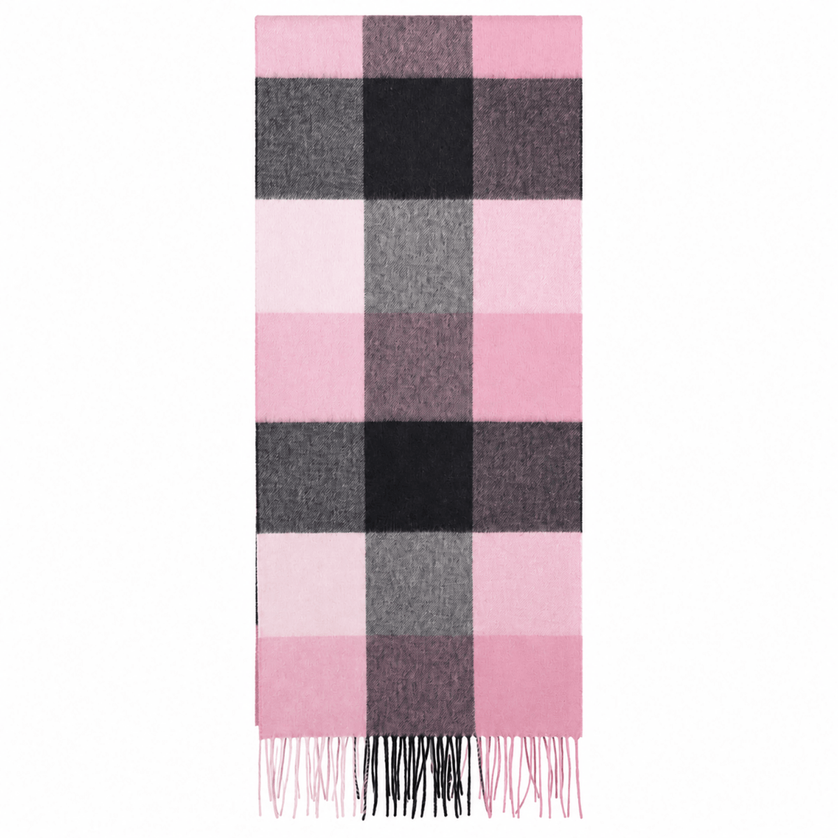 100% Lambswool Wide Scarf Soft Unisex Winter Wrap Heritage of Scotland - 3 SQUARE PINK - Heritage Of Scotland -