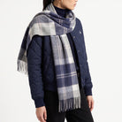 100% Lambswool Wide Scarf Soft Unisex Winter Wrap Heritage of Scotland - Bannockbane Silver Tartan - Heritage Of Scotland -