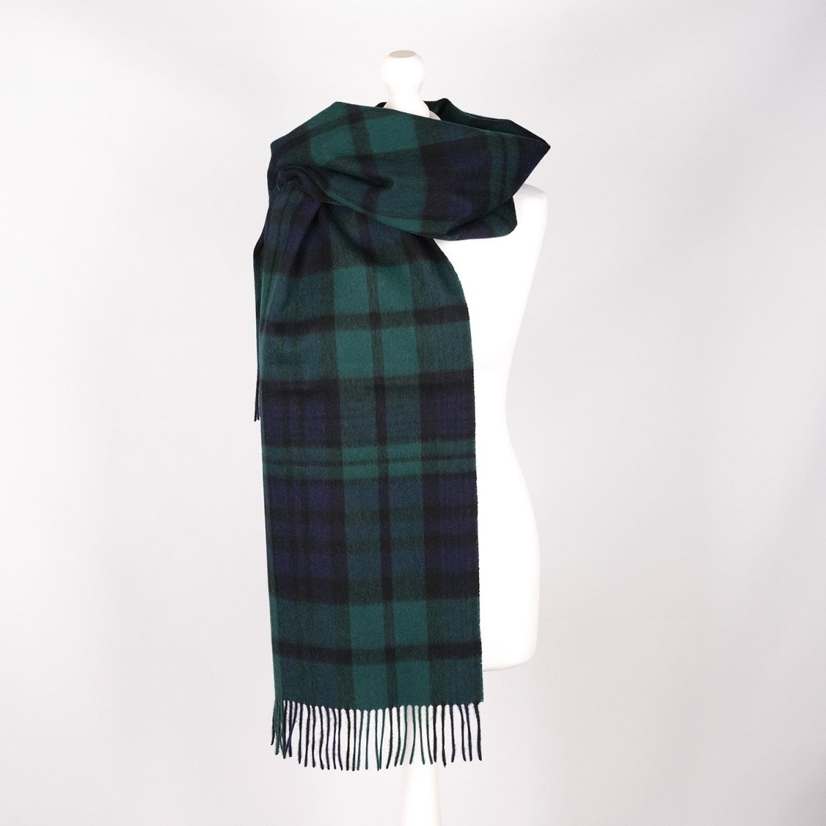 100% Lambswool Wide Scarf Soft Unisex Winter Wrap Heritage of Scotland - Black Watch Double Scale - Heritage Of Scotland -