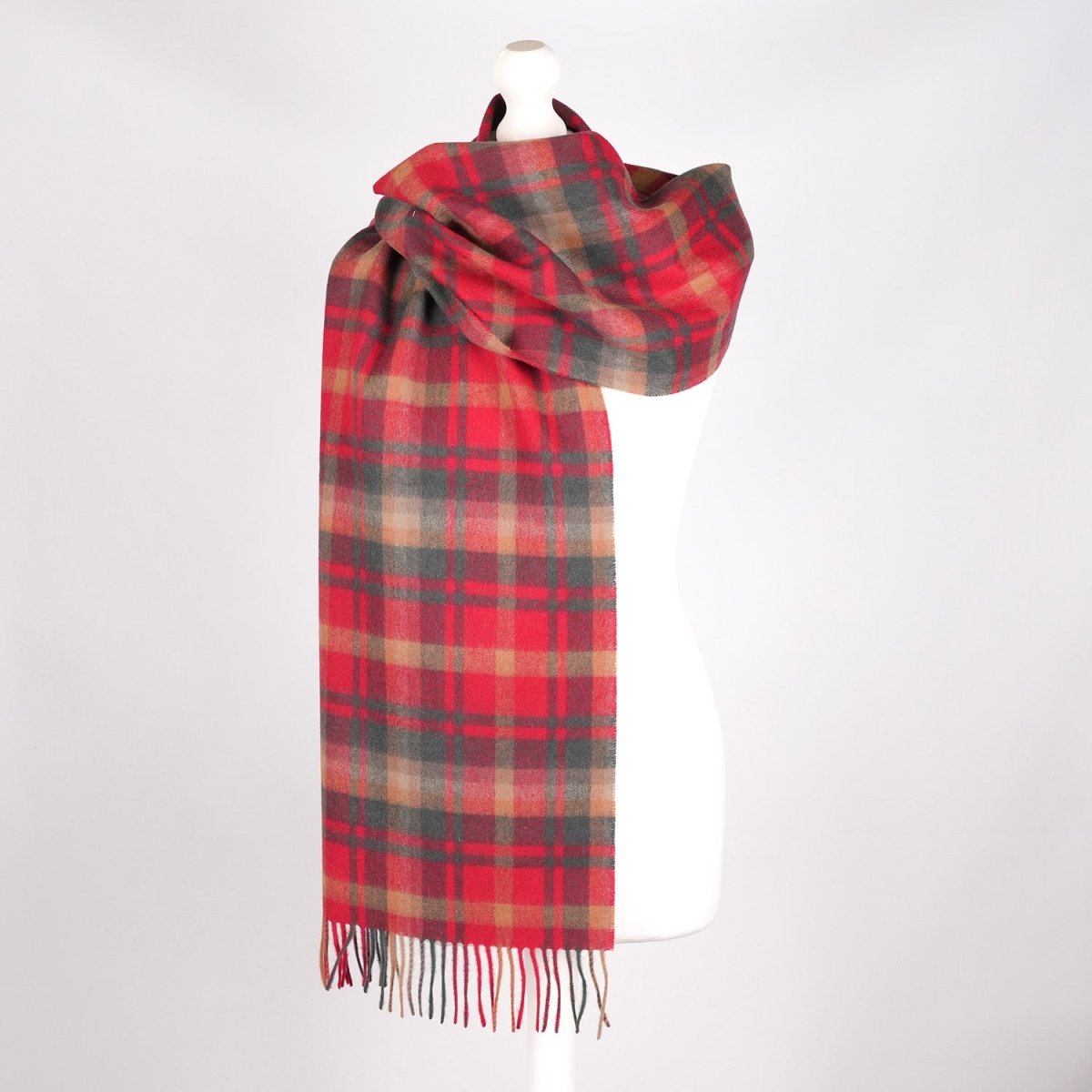 100% Lambswool Wide Scarf Soft Unisex Winter Wrap Heritage of Scotland - Dark Maple - Heritage Of Scotland -