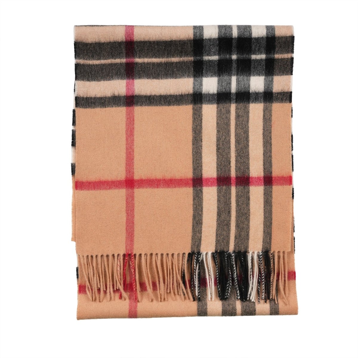 100% Lambswool Wide Scarf Soft Unisex Winter Wrap Heritage of Scotland - Enlarged Off Centred Scotty Thomson Camel - Heritage Of Scotland -