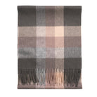 100% Lambswool Wide Scarf Soft Unisex Winter Wrap Heritage of Scotland - Galaxy Check Deep Taupe - Heritage Of Scotland -