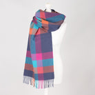 100% Lambswool Wide Scarf Soft Unisex Winter Wrap Heritage of Scotland - Galaxy Check Jazz - Heritage Of Scotland -
