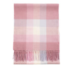 100% Lambswool Wide Scarf Soft Unisex Winter Wrap Heritage of Scotland - Galaxy Check Light Pink - Heritage Of Scotland -