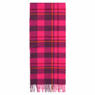 100% Lambswool Wide Scarf Soft Unisex Winter Wrap Heritage of Scotland - Medieval Check - Cyclamen Pink and Eminence - Heritage Of Scotland -